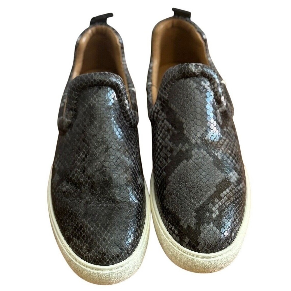 Esse Ut Esse Python Embossed Leather Slip-On Snea… - image 1